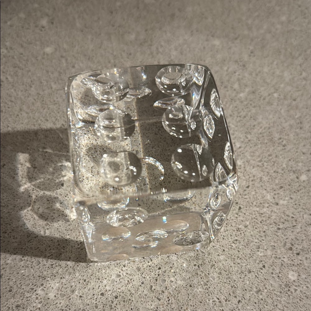 Dice Glass Cube Paperweight